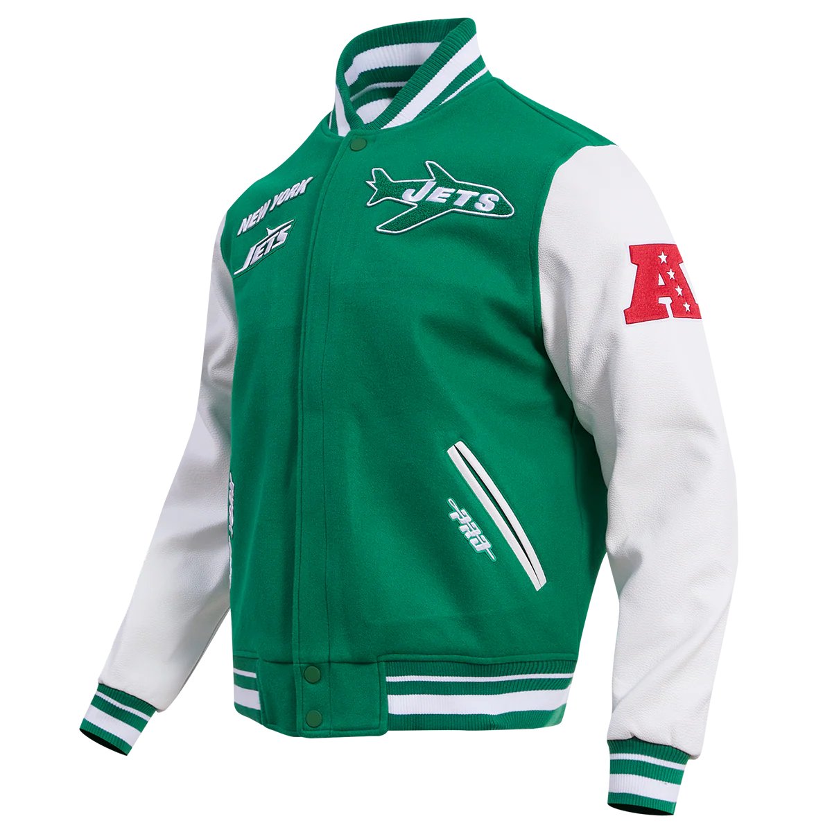 NFL NEW YORK JETS RETRO CLASSIC MEN'S RIB WOOL VARSITY JACKET
