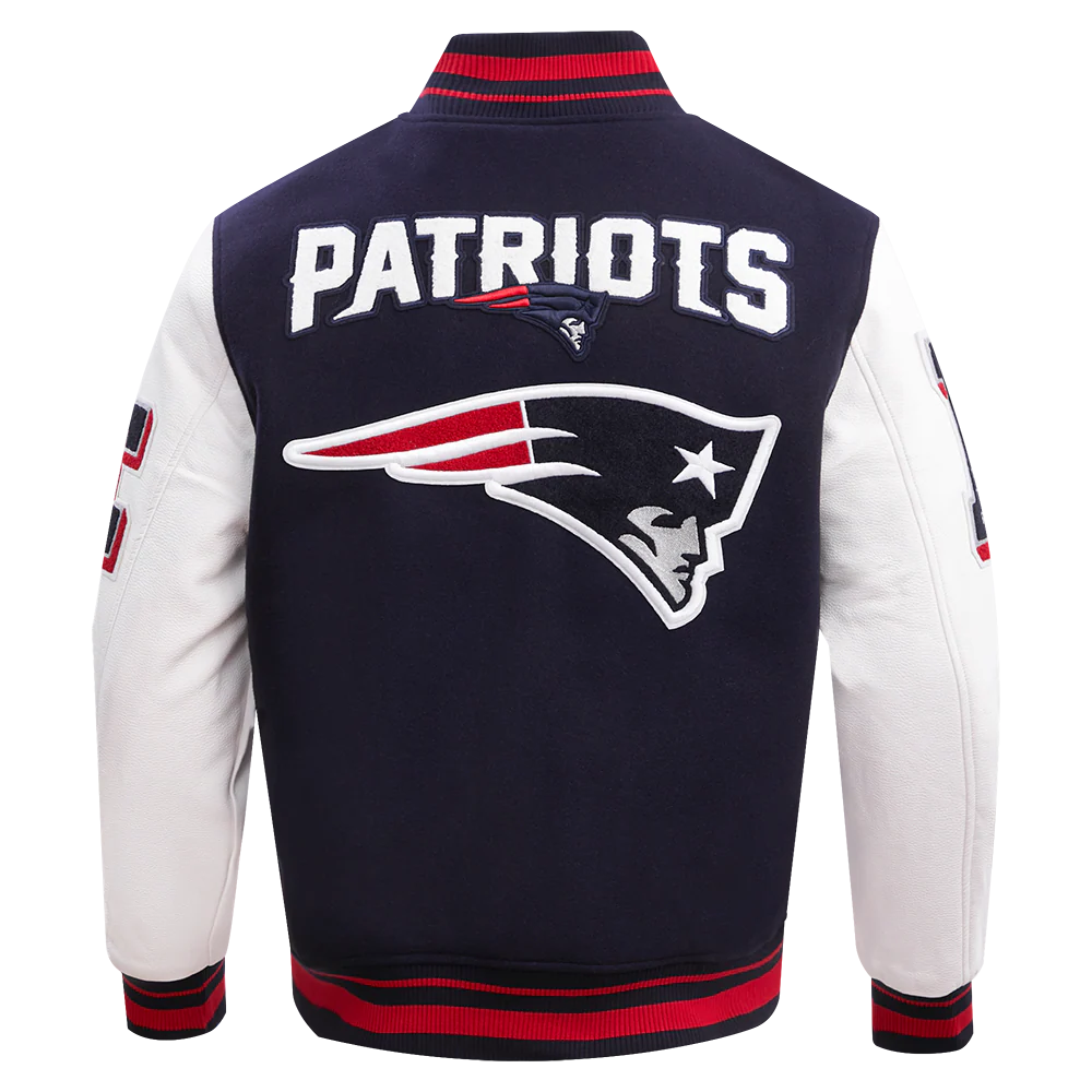 NFL NEW ENGLAND PATRIOTS MASHUP MEN'S RIB WOOL VARSITY JACKET