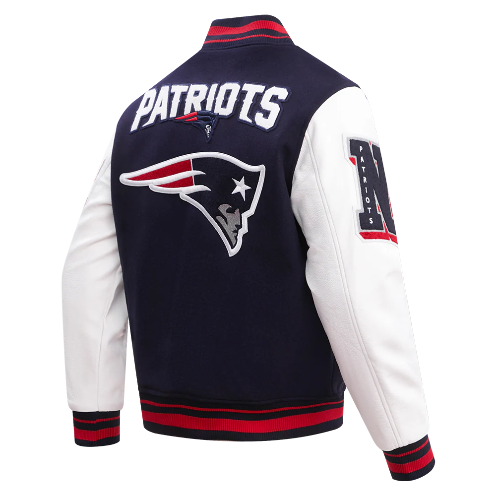 NFL NEW ENGLAND PATRIOTS MASHUP MEN'S RIB WOOL VARSITY JACKET