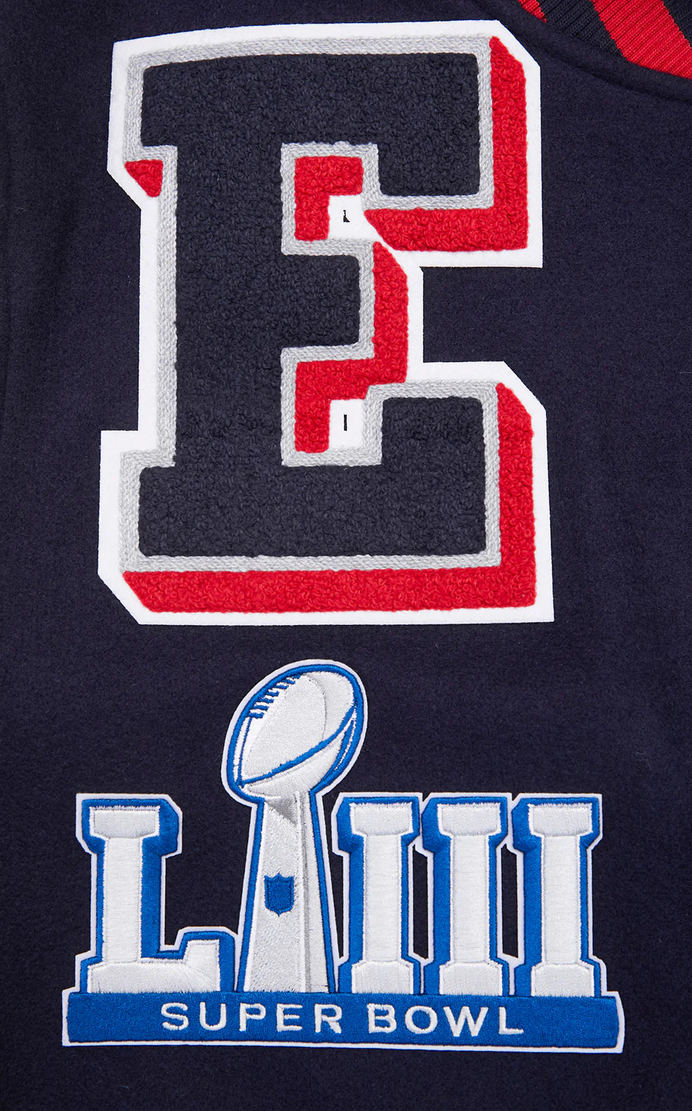 NFL NEW ENGLAND PATRIOTS MASHUP MEN'S RIB WOOL VARSITY JACKET