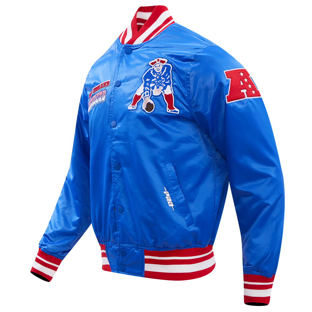 NFL NEW ENGLAND PATRIOTS RETRO CLASSIC MEN'S RIB SATIN JACKET
