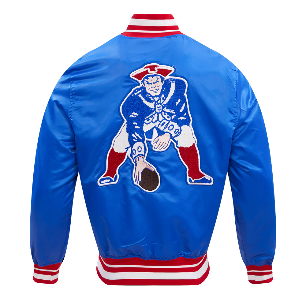 NFL NEW ENGLAND PATRIOTS RETRO CLASSIC MEN'S RIB SATIN JACKET