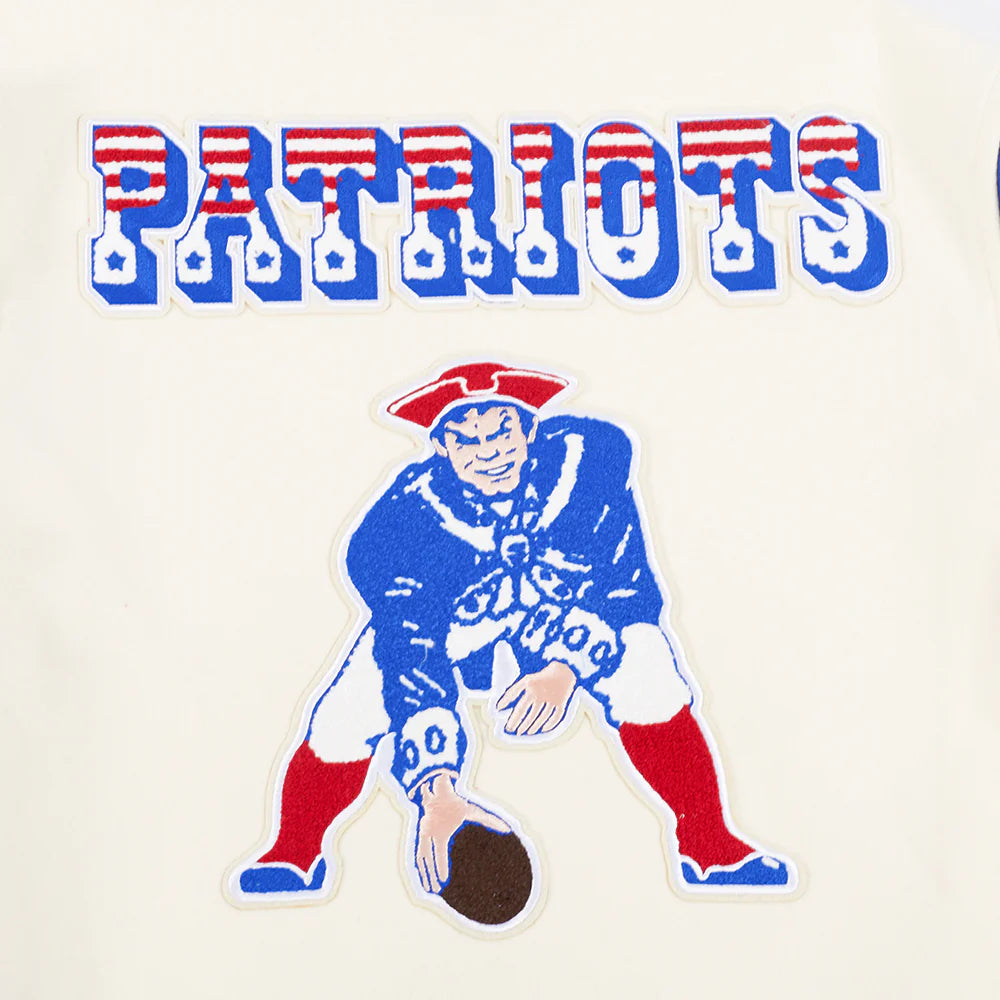 NFL NEW ENGLAND PATRIOTS RETRO CLASSIC MEN'S RIB WOOL VARSITY JACKET