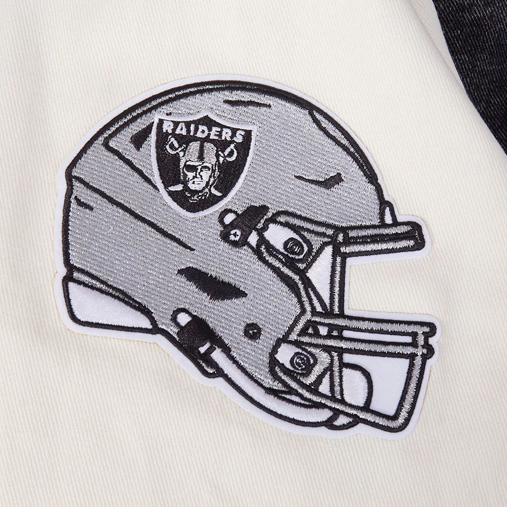 NFL LAS VEGAS RAIDERS REBEL ATHLETICS MEN'S DENIM VARSITY JACKET