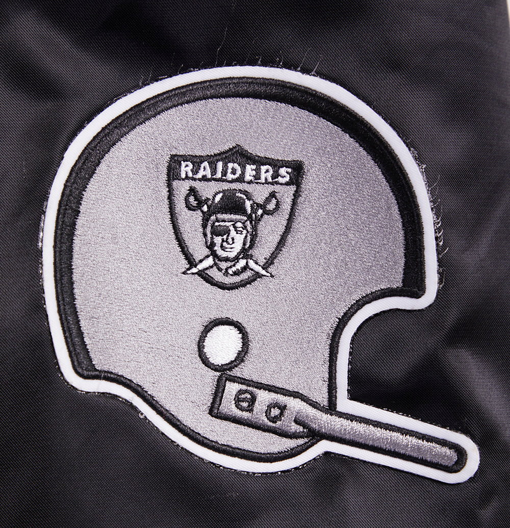 NFL OAKLAND RAIDERS RETRO CLASSIC MEN'S RIB SATIN JACKET