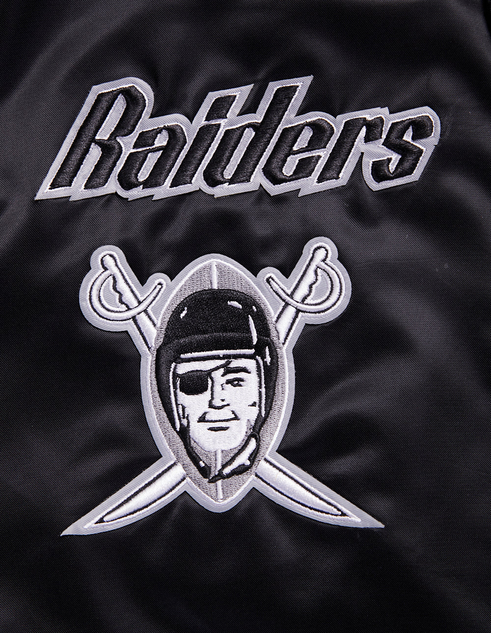NFL OAKLAND RAIDERS RETRO CLASSIC MEN'S RIB SATIN JACKET