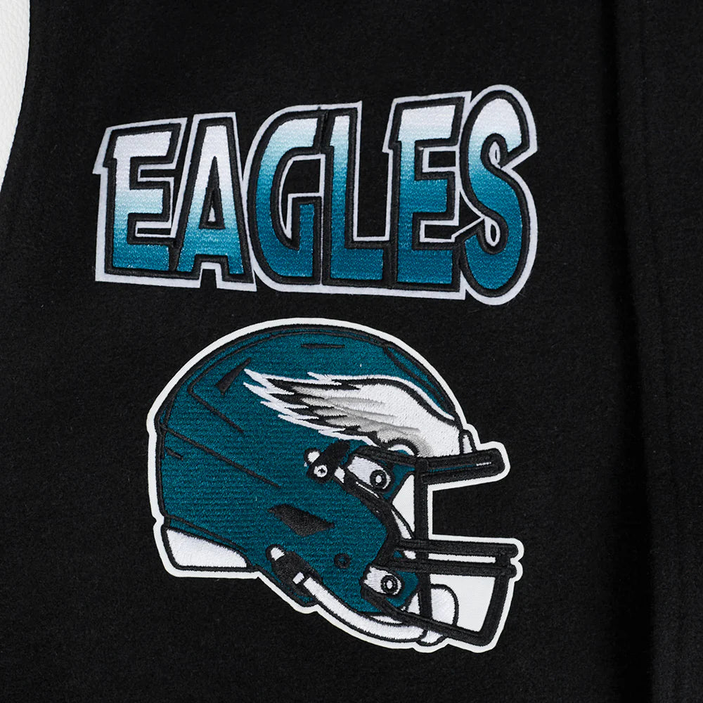 NFL PHILADELPHIA EAGLES TURN IT UP MEN'S RIB WOOL VARSITY JACKET