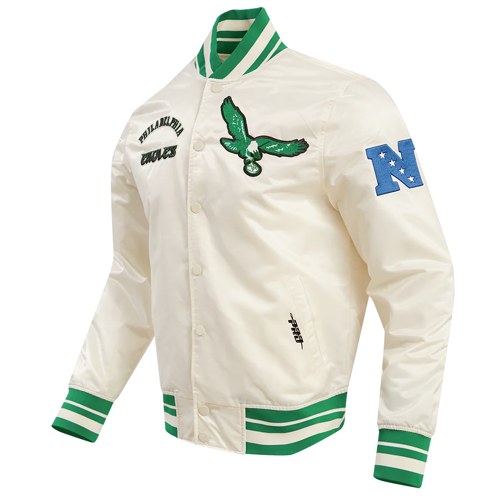 NFL PHILADELPHIA EAGLES RETRO CLASSIC MEN'S RIB SATIN JACKET