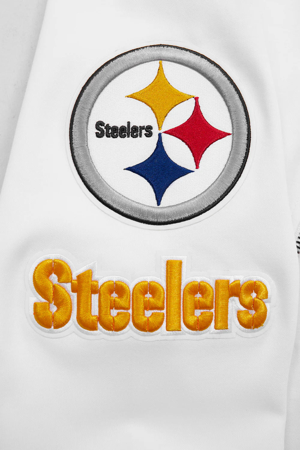 NFL PITTSBURGH STEELERS CLASSIC CHENILLE MEN'S DOUBLE KNIT FULL ZIP HOODIE