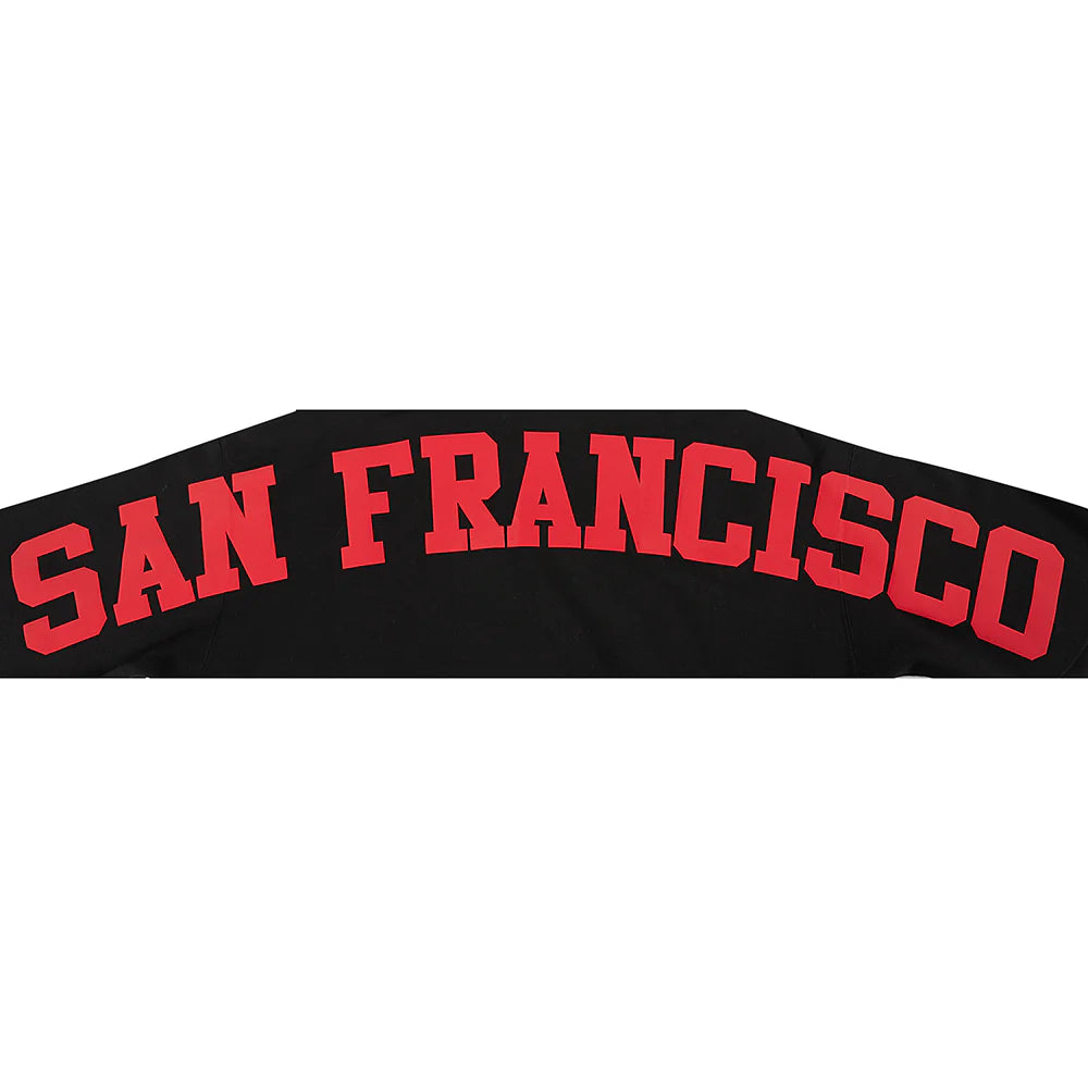 NFL SAN FRANCISCO 49ERS WINGSPAN MEN'S DROP SHOULDER FLEECE PULLOVER HOODIE