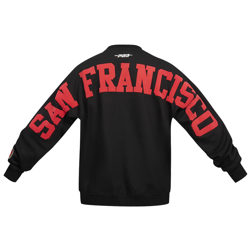 NFL SAN FRANCISCO 49ERS WINGSPAN MEN'S DROP SHOULDER FLEECE CREWNECK
