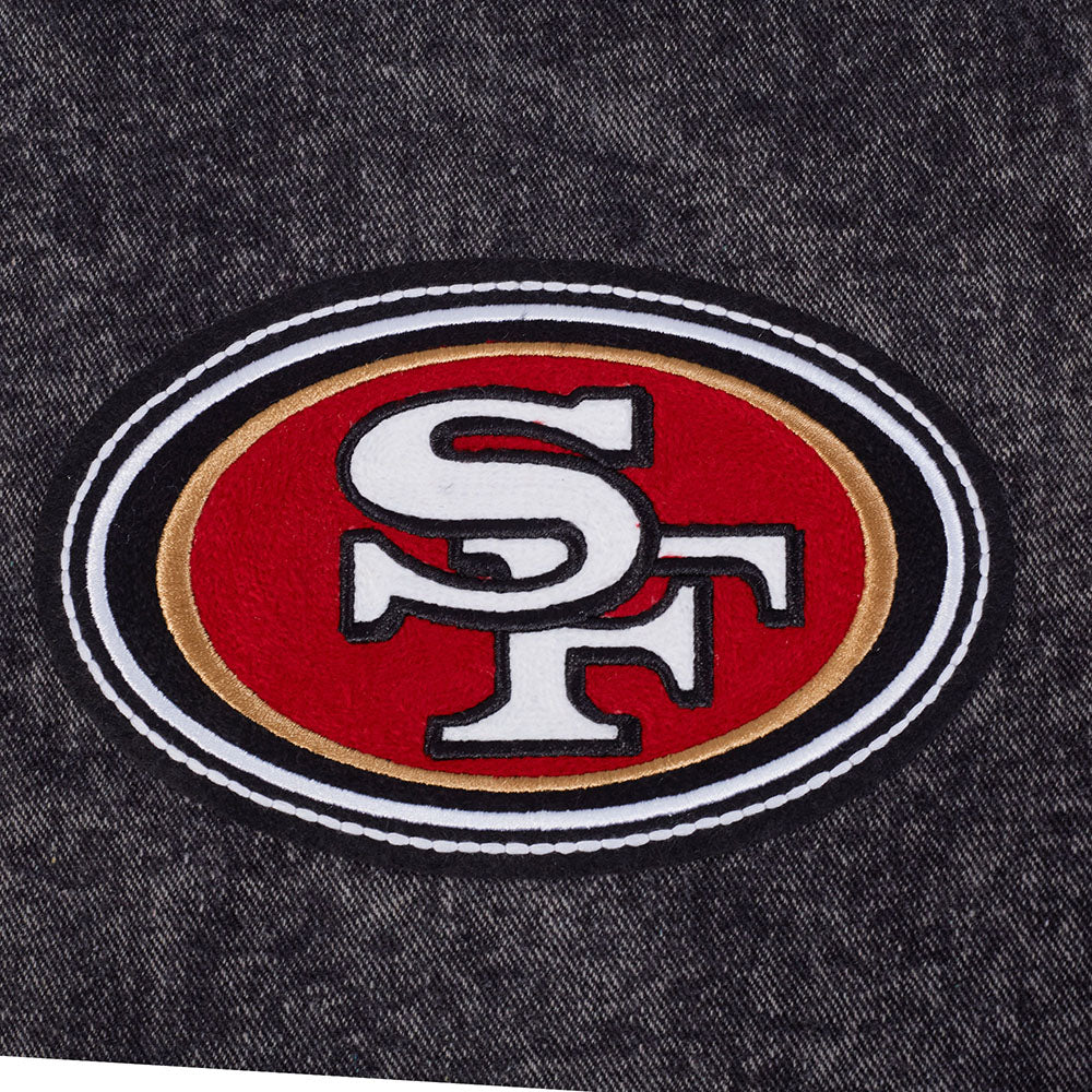 NFL SAN FRANCISCO 49ERS REBEL ATHLETICS MEN'S DENIM VARSITY JACKET