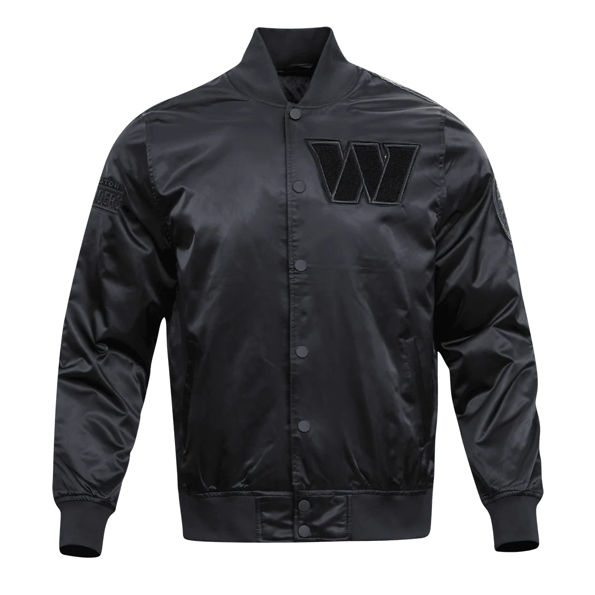 NFL WASHINGTON COMMANDERS TRIPLE BLACK MEN'S SATIN JACKET
