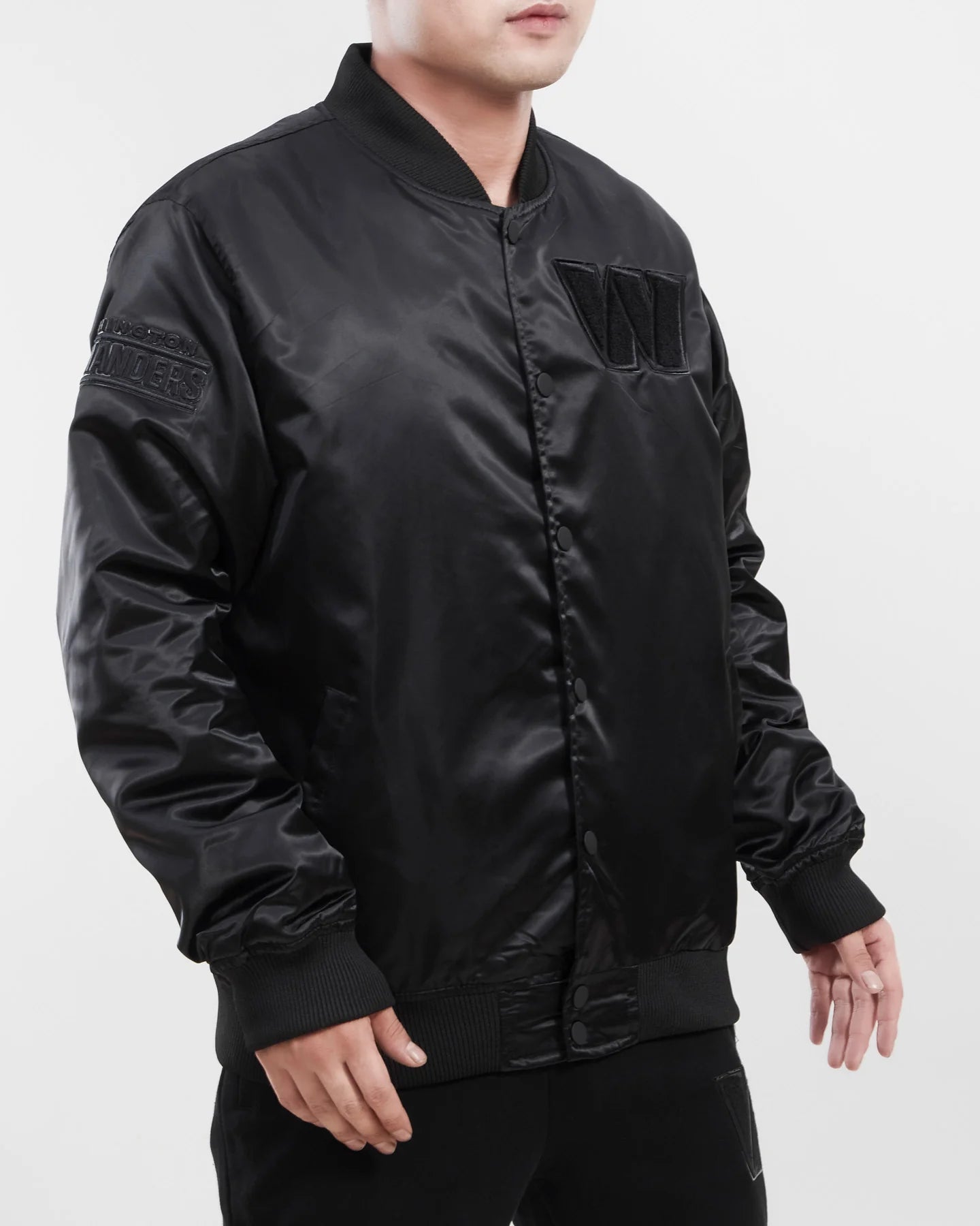 NFL WASHINGTON COMMANDERS TRIPLE BLACK MEN'S SATIN JACKET