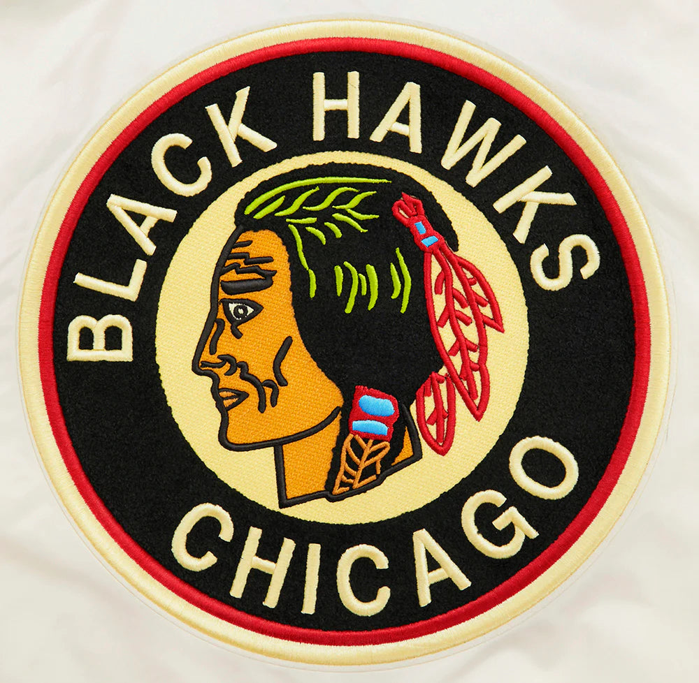 NHL CHICAGO BLACKHAWKS RETRO CLASSIC RIB SATIN JACKET