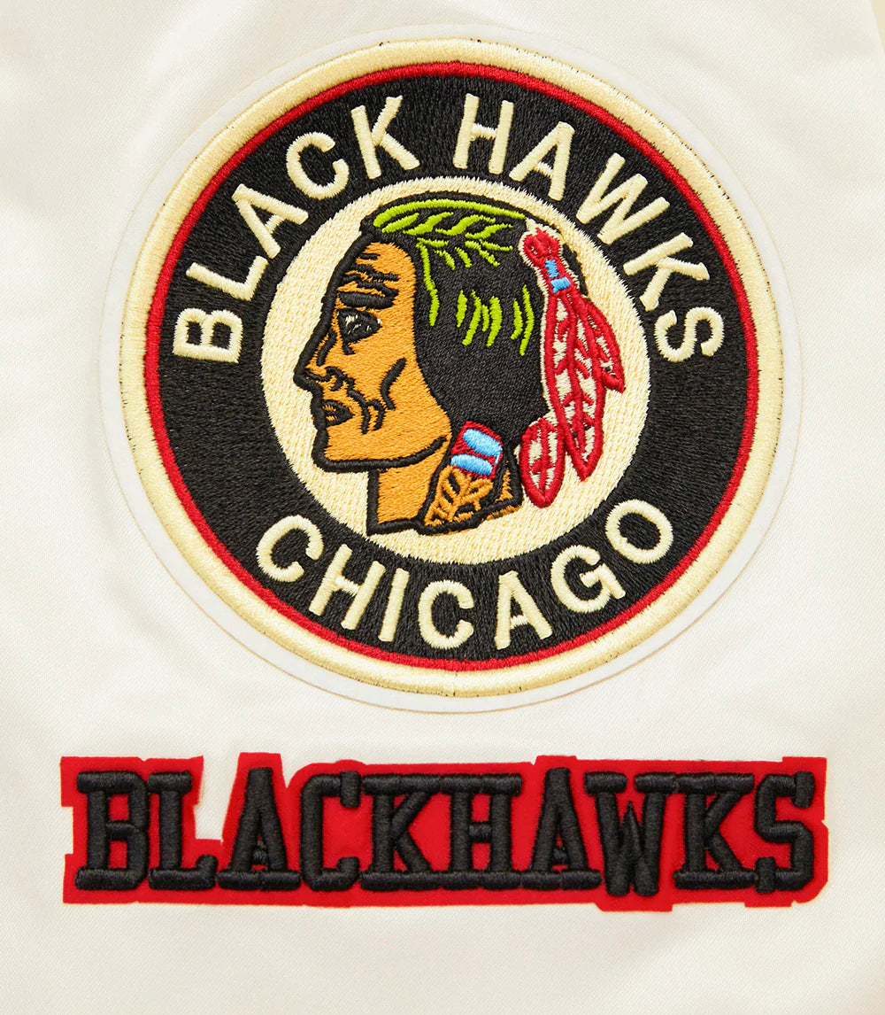 NHL CHICAGO BLACKHAWKS RETRO CLASSIC RIB SATIN JACKET