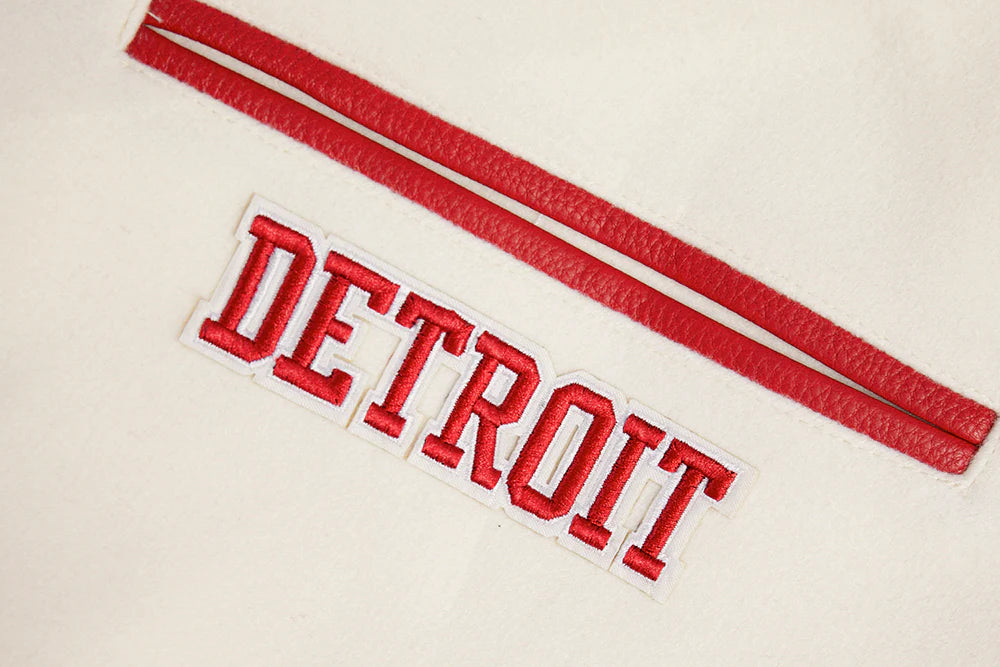 NHL DETROIT RED WINGS RETRO CLASSIC MEN'S RIB WOOL VARSITY JACKET