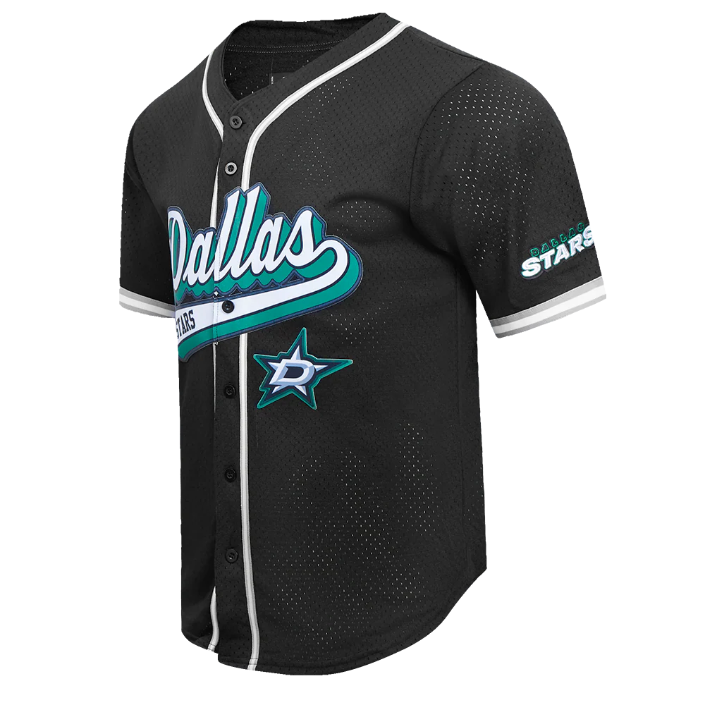 NHL DALLAS STARS SCRIPT TAIL MEN'S MESH BUTTON DOWN SHIRT