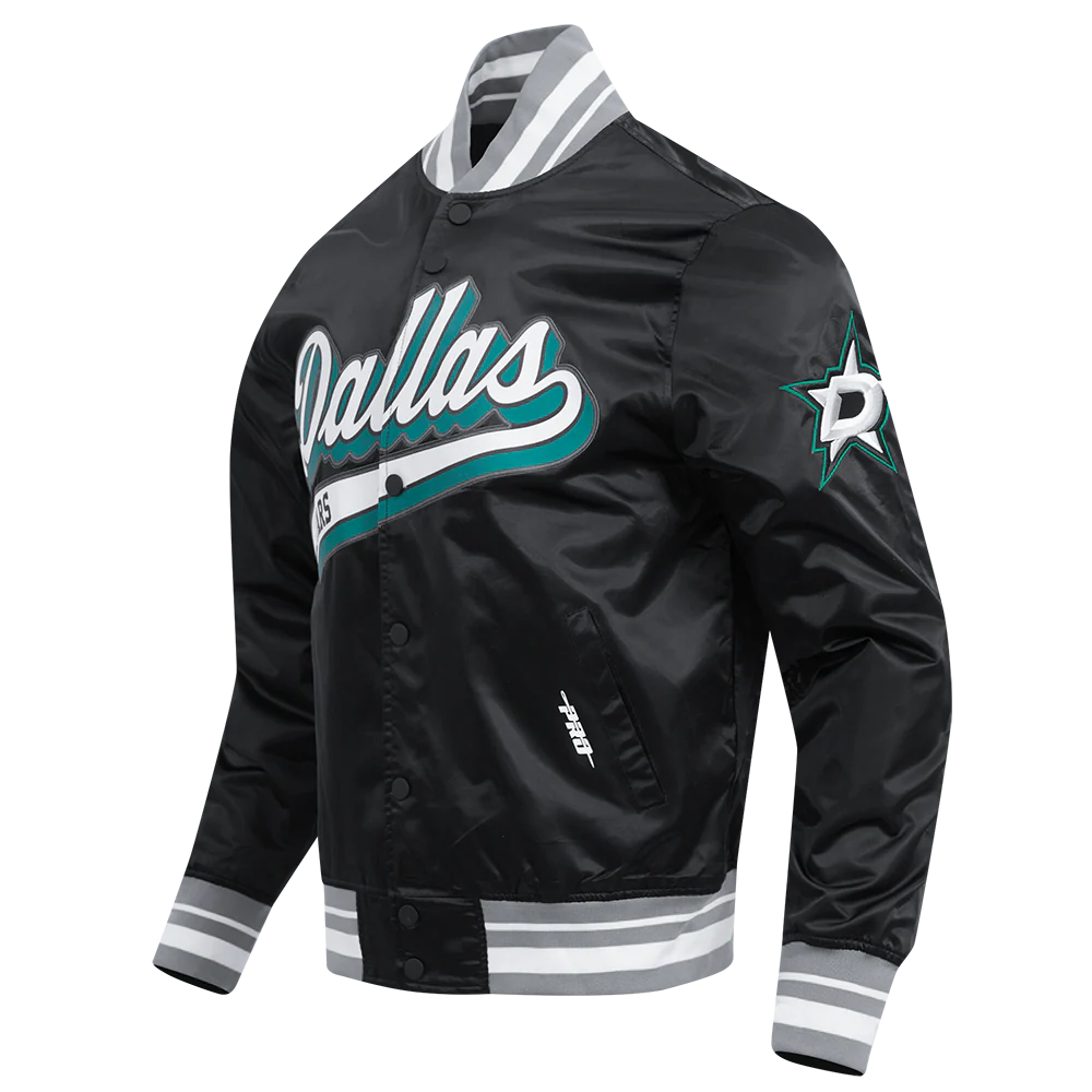 NHL DALLAS STARS SCRIPT TAIL MEN'S SATIN JACKET