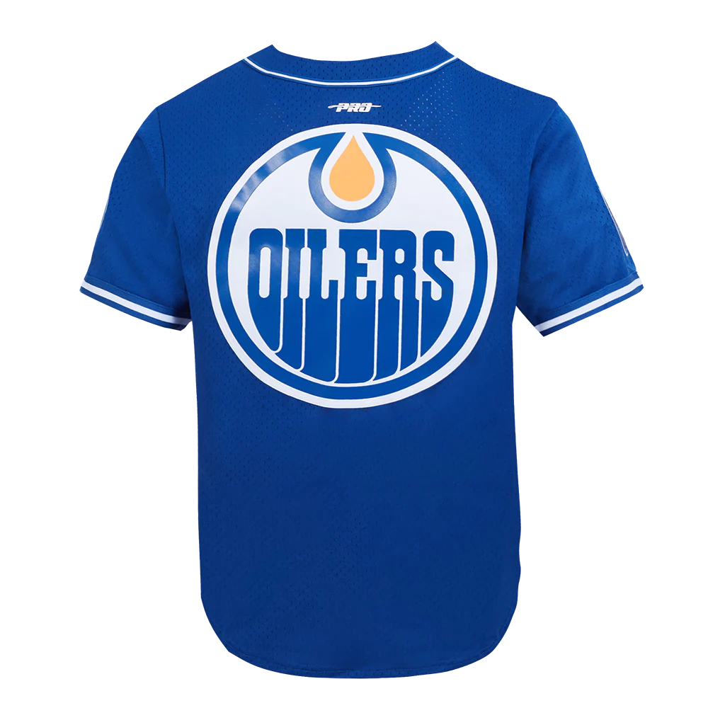 NHL EDMONTON OILERS CLASSIC MESH MEN'S BUTTON DOWN SHIRT