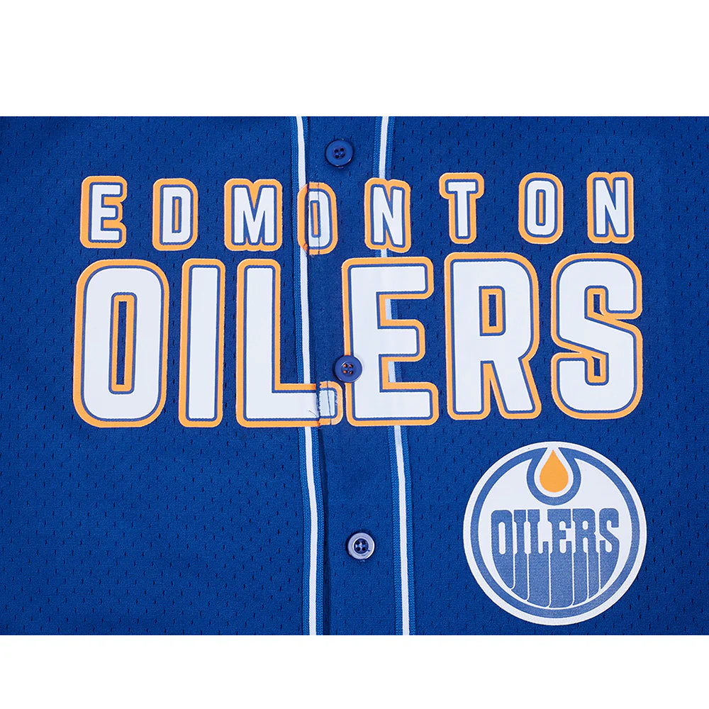 NHL EDMONTON OILERS CLASSIC MESH MEN'S BUTTON DOWN SHIRT