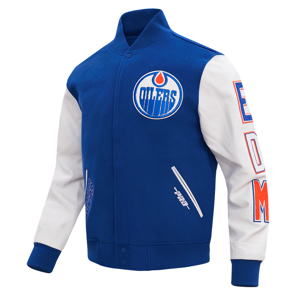 NHL EDMONTON OILERS CLASSIC WOOL MEN'S VARSITY JACKET