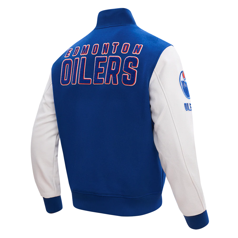 NHL EDMONTON OILERS CLASSIC WOOL MEN'S VARSITY JACKET