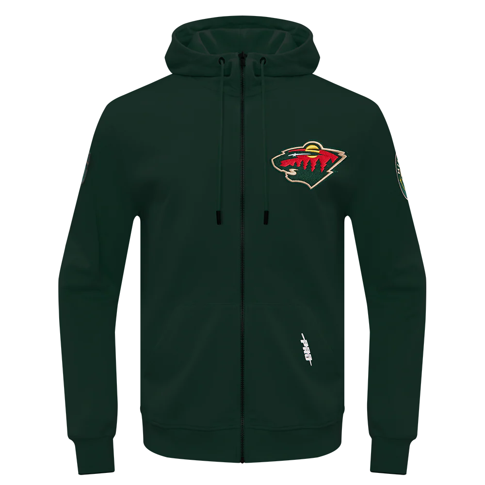 NHL MINNESOTA WILD CLASSIC CHENILLE MEN'S FULL ZIP PULLOVER HOODIE
