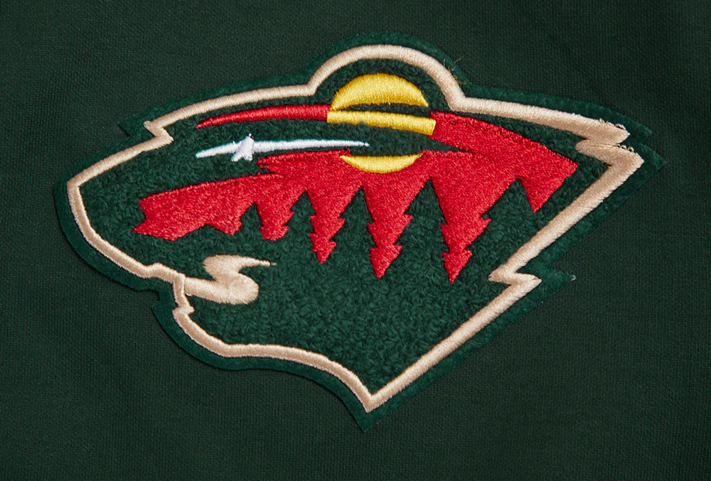 NHL MINNESOTA WILD CLASSIC CHENILLE MEN'S FULL ZIP PULLOVER HOODIE