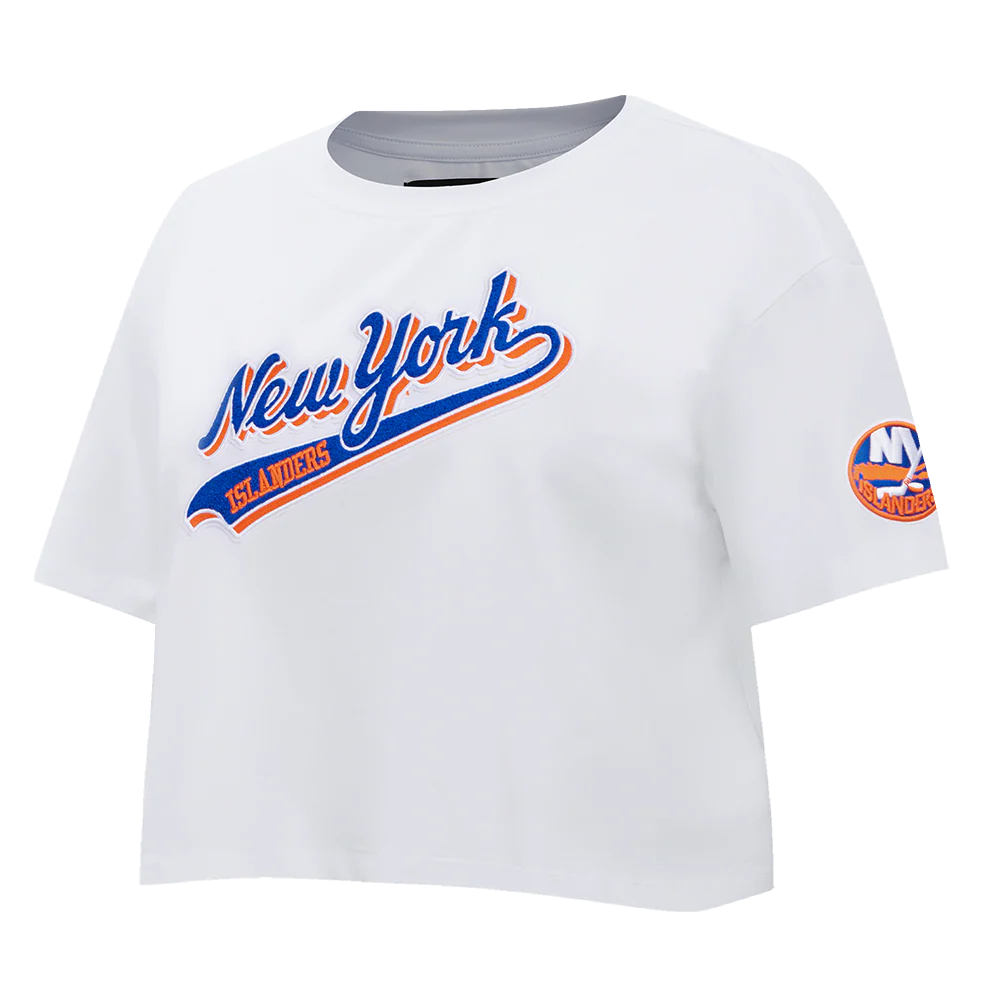 NHL NEW YORK ISLANDERS SCRIPT TAIL WOMEN'S SJ BOXY TEE