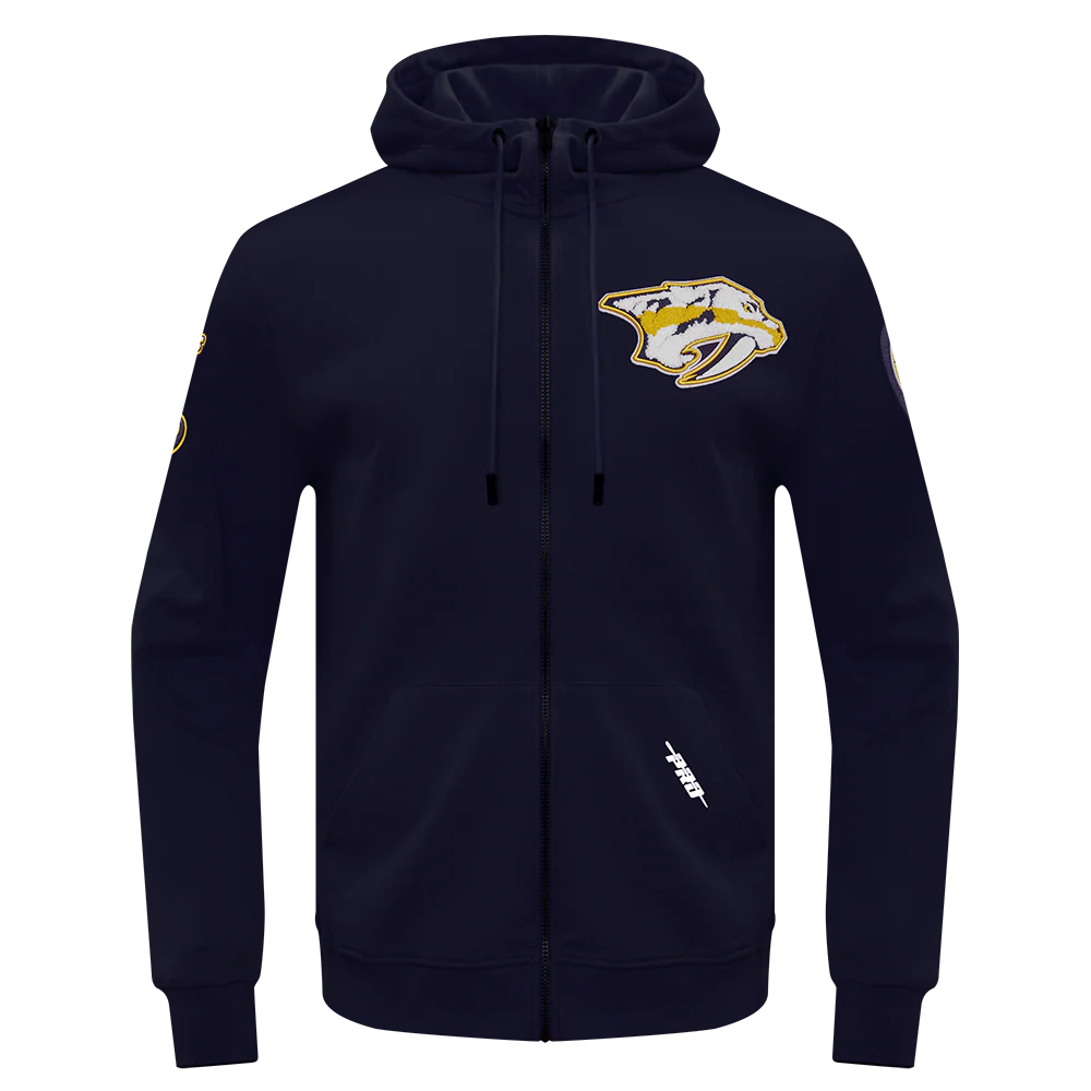 NHL NASHVILLE PREDATORS CLASSIC CHENILLE MEN'S FULL ZIP PULLOVER HOODIE