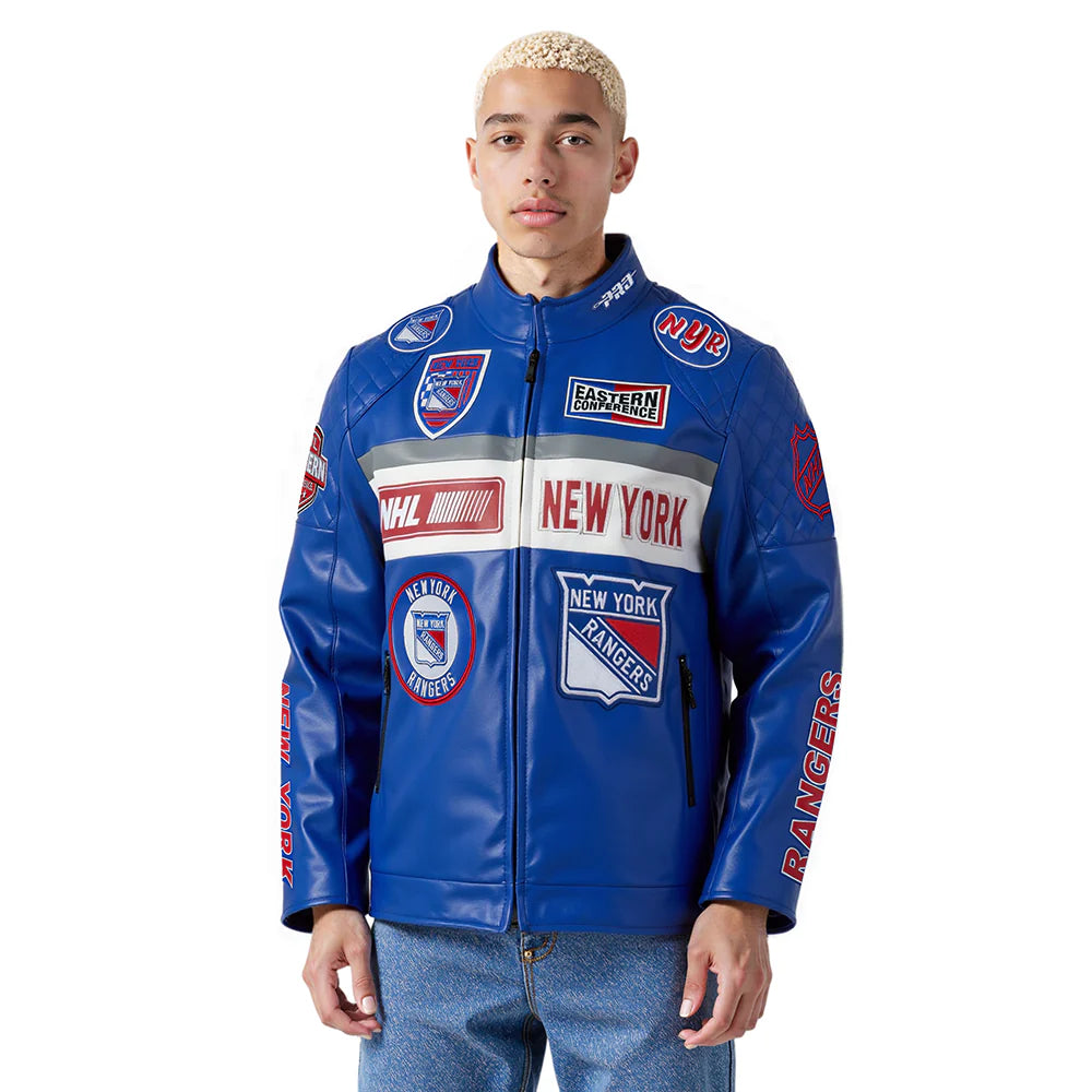 NHL NEW YORK RANGERS MEN'S MOTO JACKET