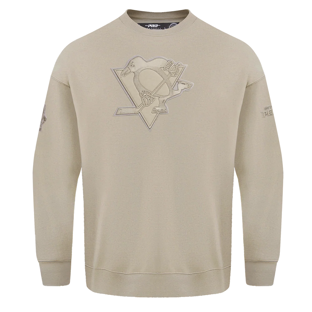 NHL PITTSBURGH PENGUINS NEUTRAL DROP SHOULDER FLEECE CREWNECK