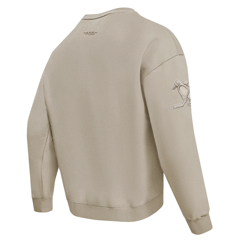 NHL PITTSBURGH PENGUINS NEUTRAL DROP SHOULDER FLEECE CREWNECK