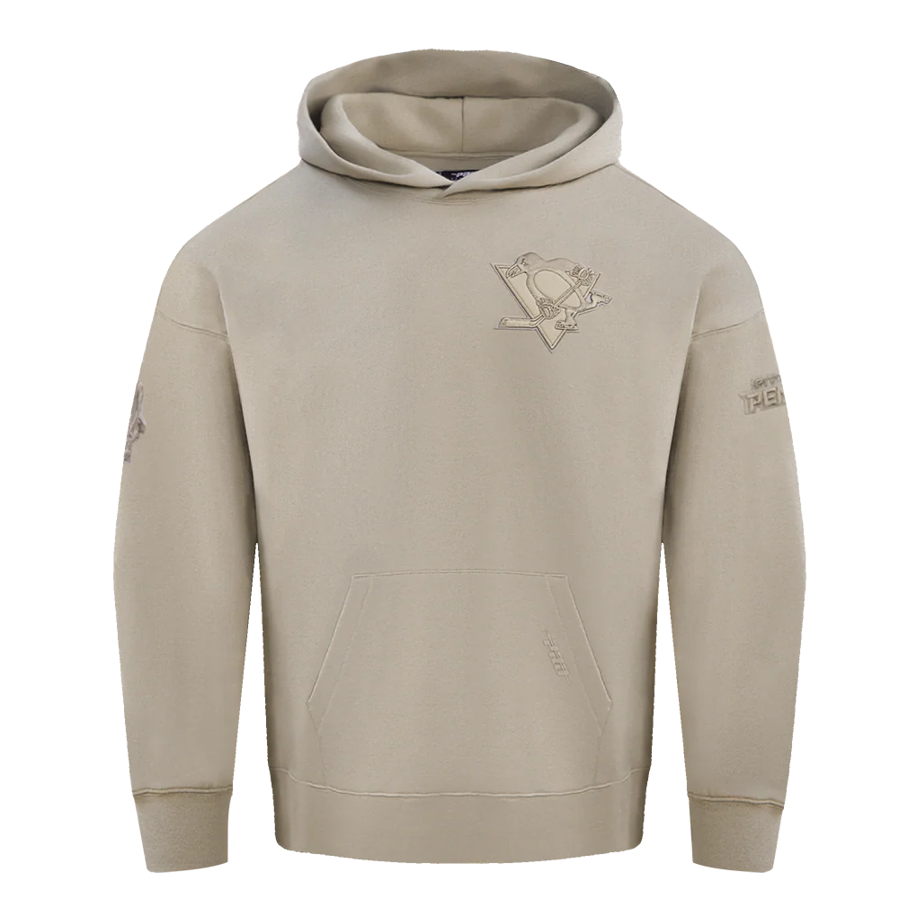 NHL PITTSBURGH PENGUINS NEUTRAL DROP SHOULDER FLEECE PULLOVER HOODIE