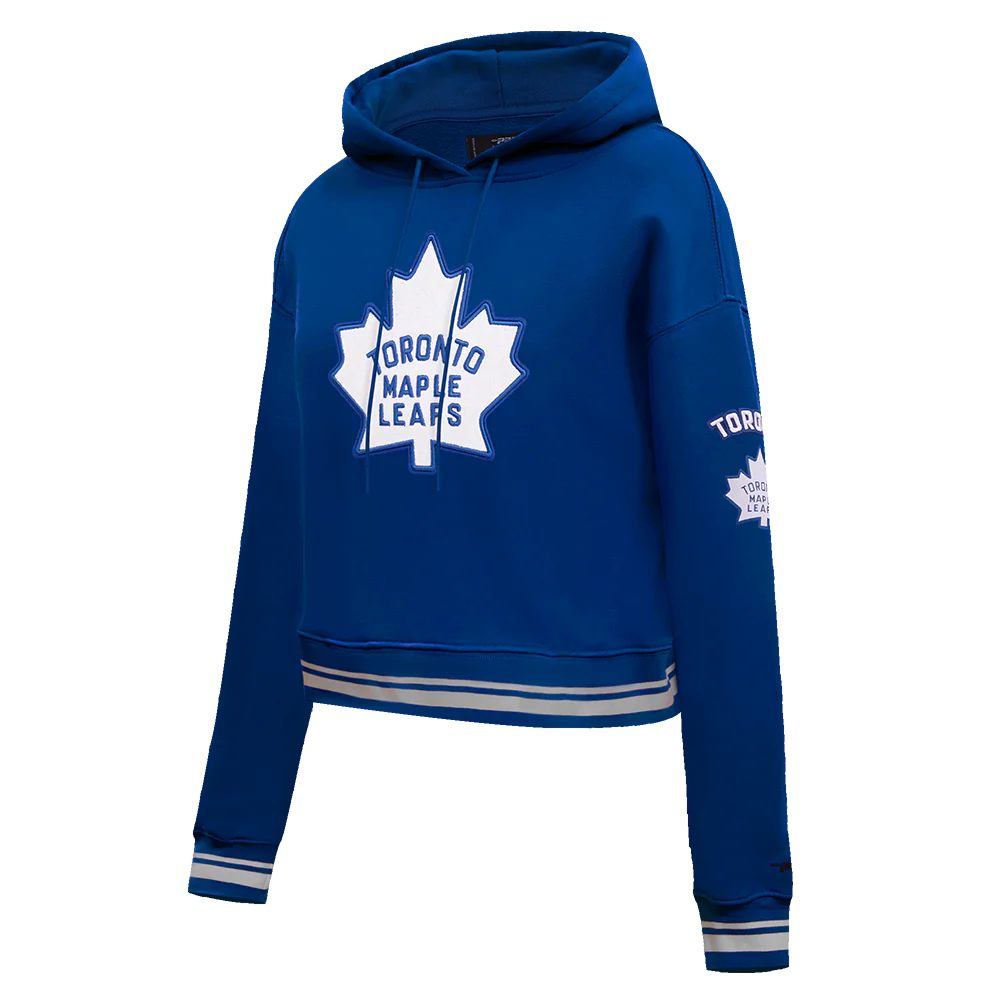 NHL TORONTO MAPLE LEAFS RETRO CLASSIC WOMEN'S RIB CROPPED PULLOVER HOODIE