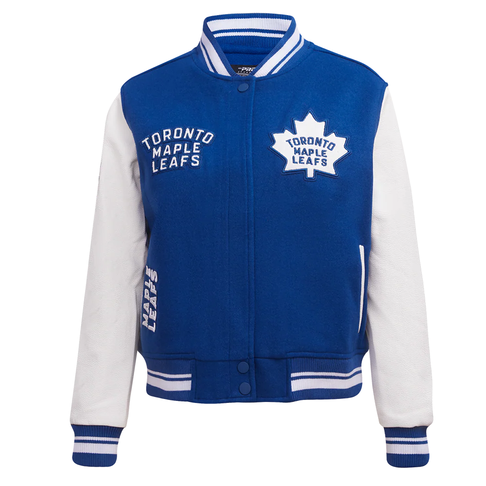 NHL TORONTO MAPLE LEAFS RETRO CLASSIC WOMEN'S RIB WOOL VARSITY JACKET