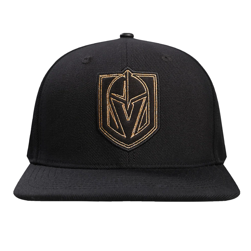 NHL VEGAS GOLDEN KNIGHTS BLACK & GOLD WOOL SNAPBACK HAT