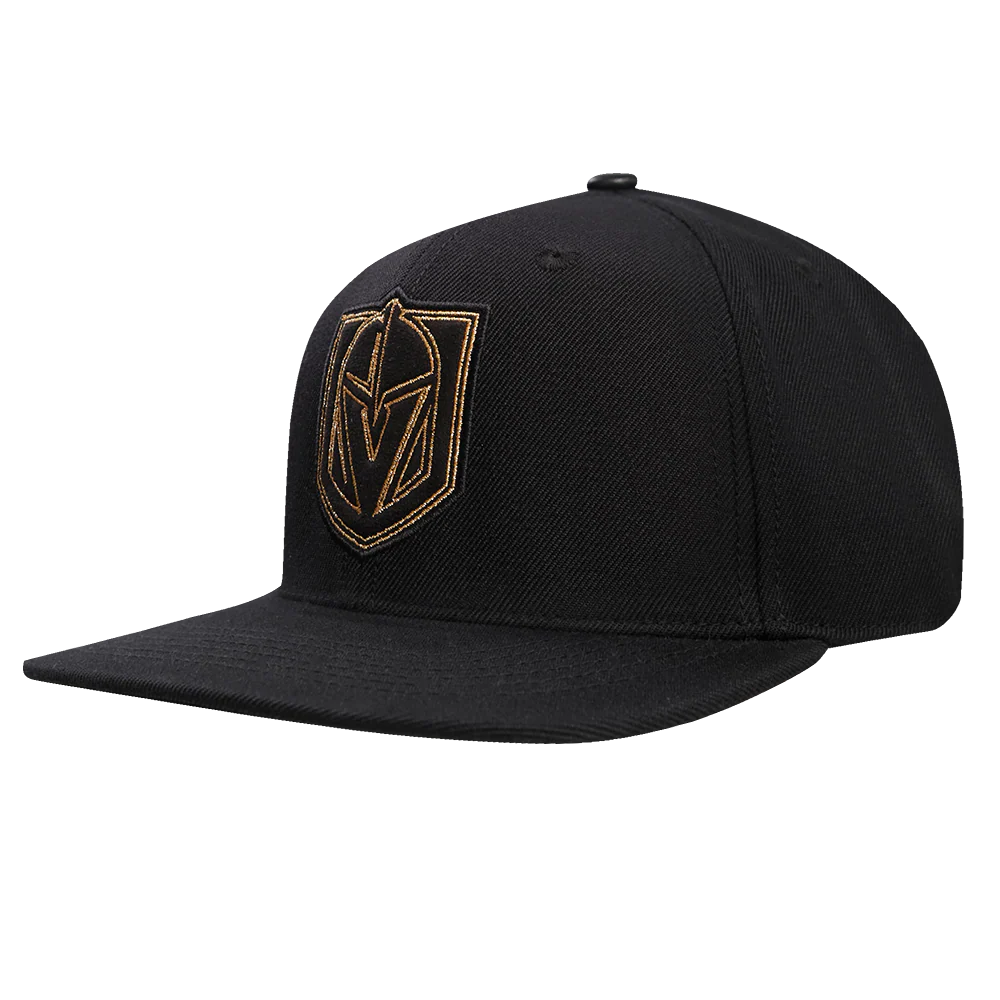 NHL VEGAS GOLDEN KNIGHTS BLACK & GOLD WOOL SNAPBACK HAT