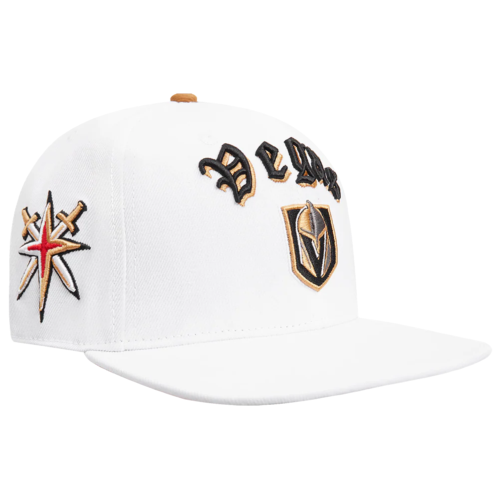 NHL VEGAS GOLDEN KNIGHTS OLD ENGLISH UNISEX 6 PANEL SNAPBACK HAT