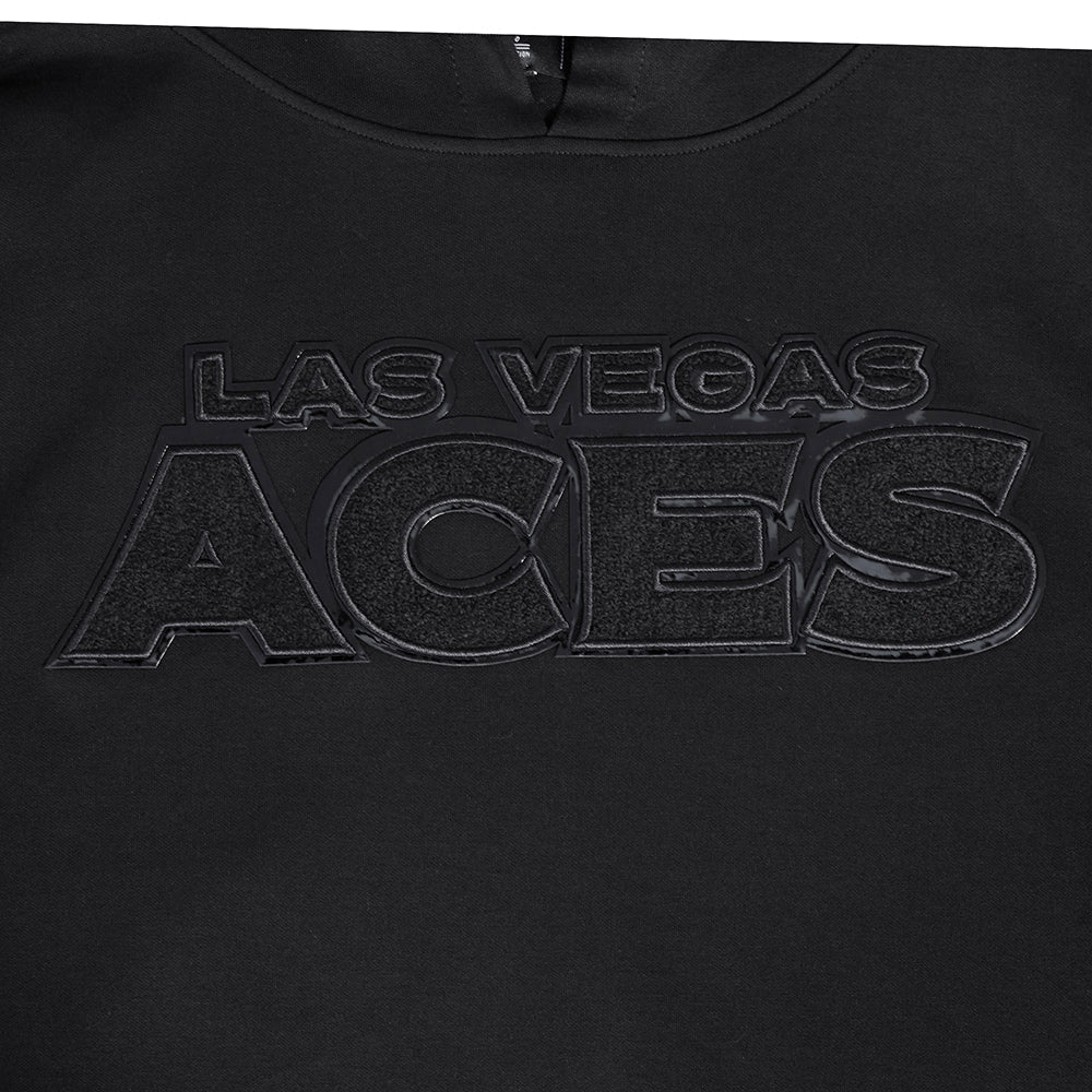 WNBA LAS VEGAS ACES TRIPLE BLACK MEN'S DOUBLE KNIT PULLOVER HOODIE