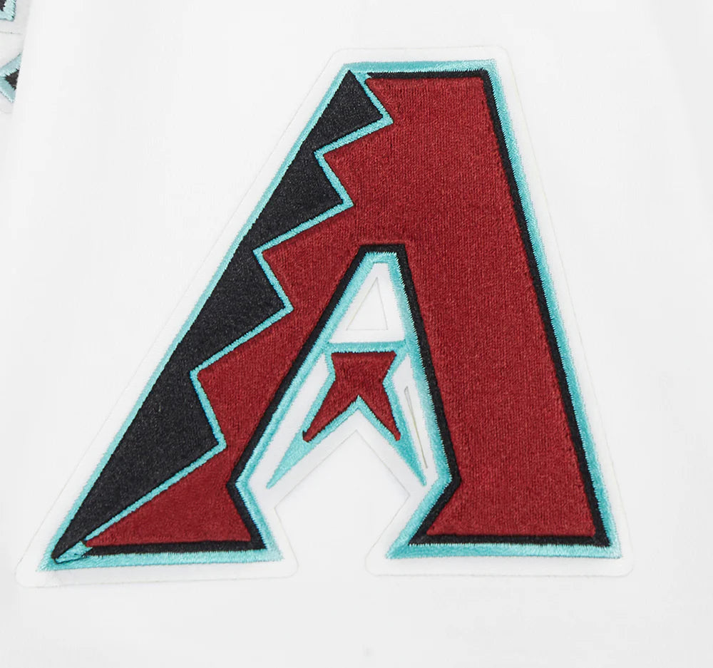 MLB ARIZONA DIAMONDBACKS CLASSIC CHENILLE MEN'S DOUBLE KNIT SHORT SLEEVE PULLOVER HOODIE