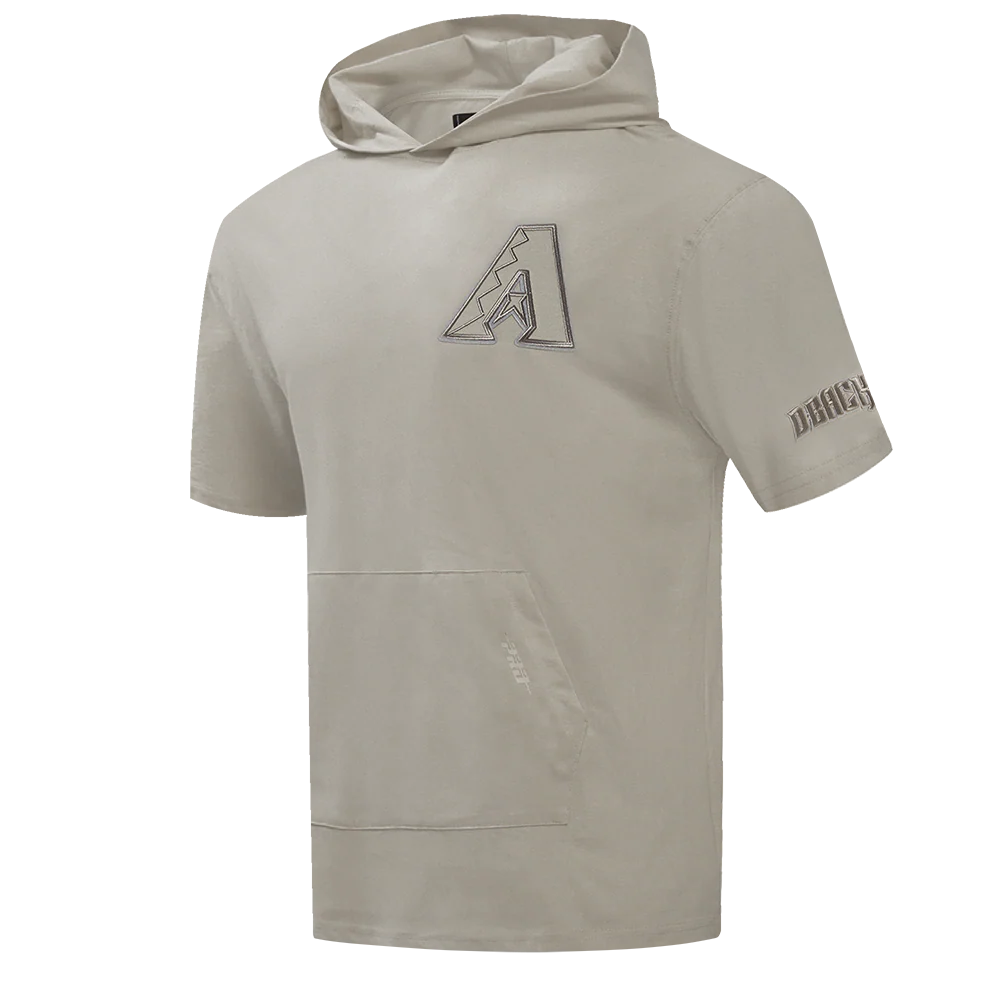 MLB ARIZONA DIAMONDBACKS NEUTRAL MEN'S COTTON JERSEY SHORT SLEEVE PULLOVER HOODIE