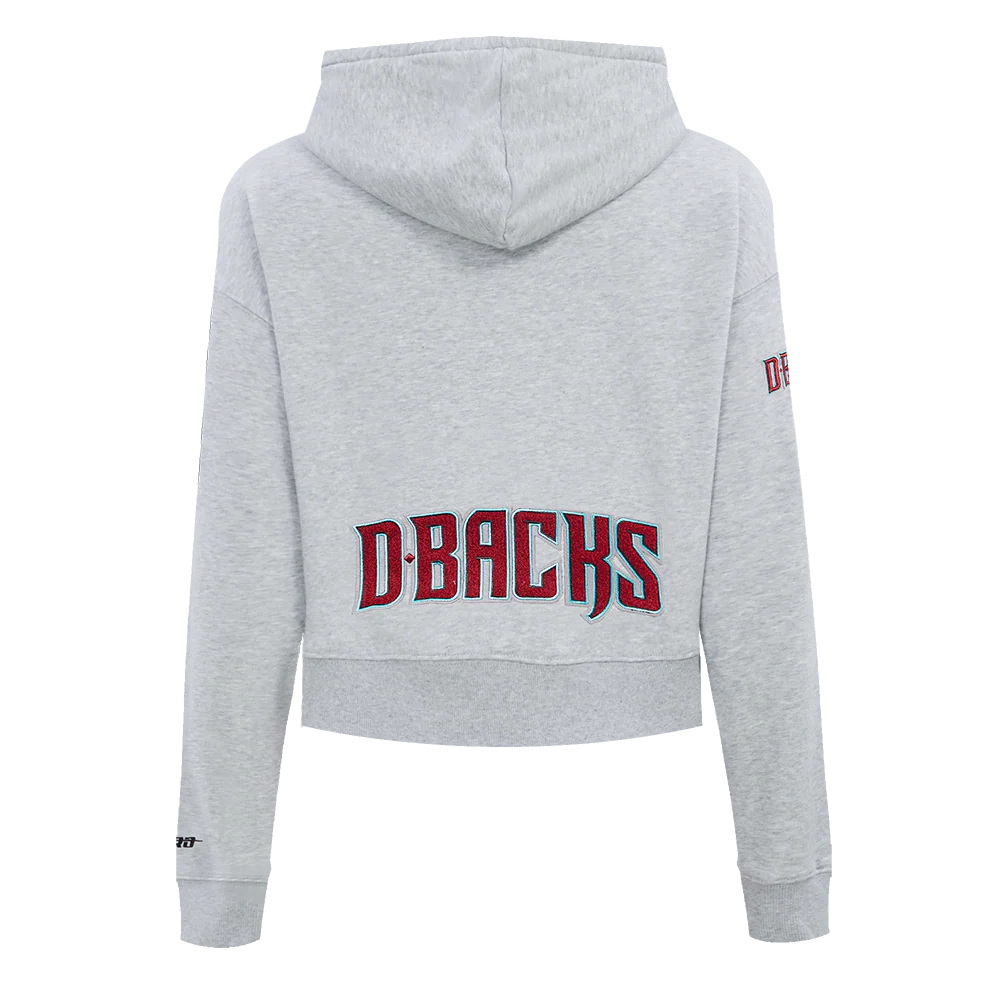 MLB ARIZONA DIAMONDBACKS CLASSIC WOMEN'S CROPPED FLEECE PULLOVER HOODIE