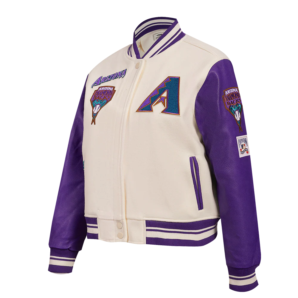 MLB ARIZONA DIAMONDBACKS RETRO CLASSIC WOMEN'S RIB WOOL VARSITY JACKET