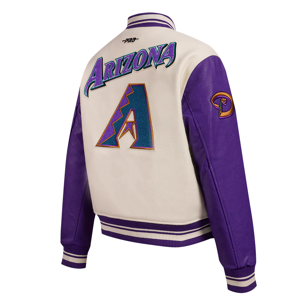 MLB ARIZONA DIAMONDBACKS RETRO CLASSIC WOMEN'S RIB WOOL VARSITY JACKET