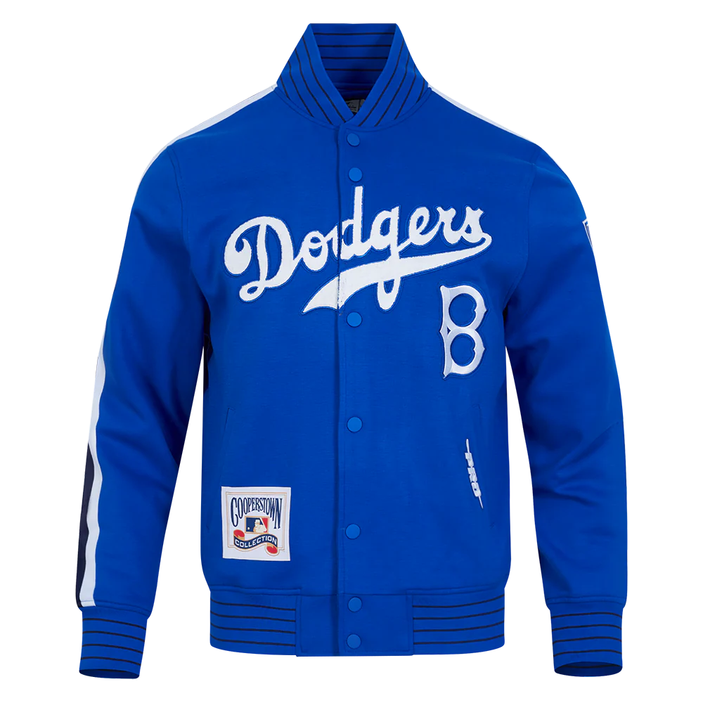 MLB BROOKLYN DODGERS COOPERSTOWN LOGO PRO GAME DAY MEN'S DOUBLE KNIT JACKET