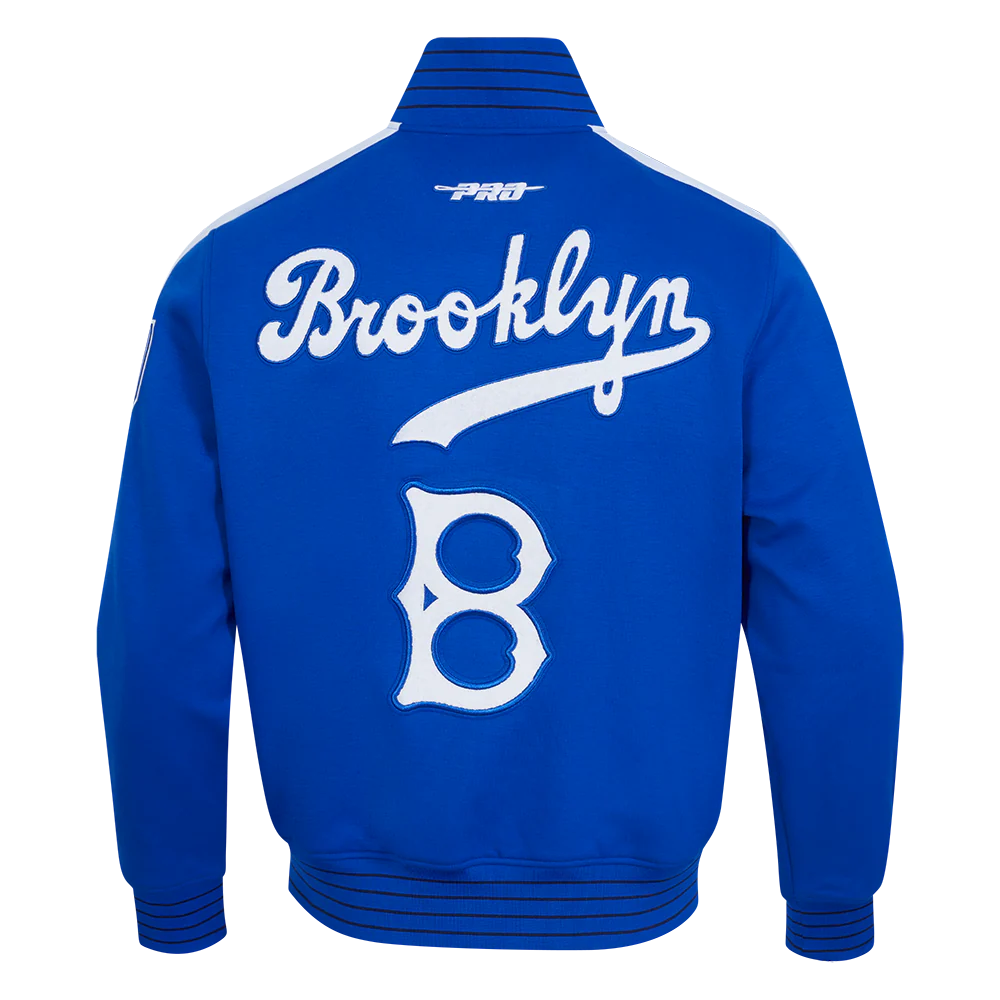 MLB BROOKLYN DODGERS COOPERSTOWN LOGO PRO GAME DAY MEN'S DOUBLE KNIT JACKET