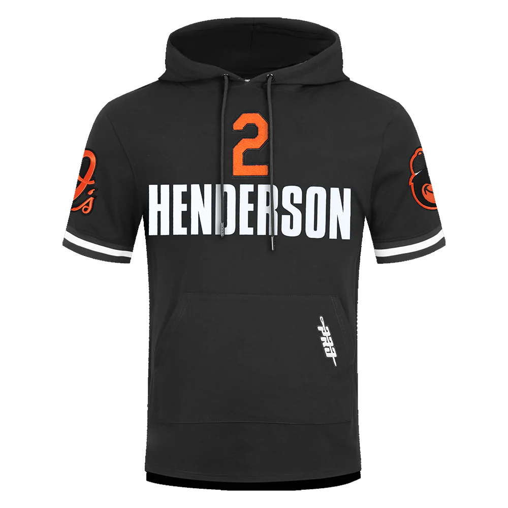 MLB BALTIMORE ORIOLES ADLEY RUTSCHMAN #35 CLASSIC MEN'S SHORT SLEEVE PULLOVER HOODIE