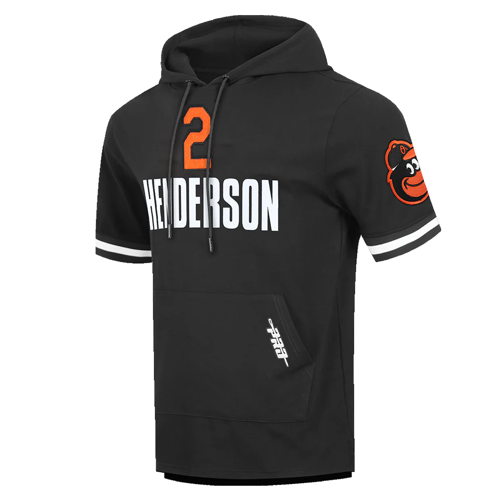 MLB BALTIMORE ORIOLES ADLEY RUTSCHMAN #35 CLASSIC MEN'S SHORT SLEEVE PULLOVER HOODIE